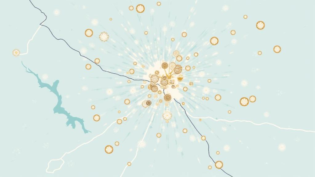 Illustrative map of Boulder, Colorado, highlighting key community health and wellness landmarks and showing Solarae Bloom's reach.